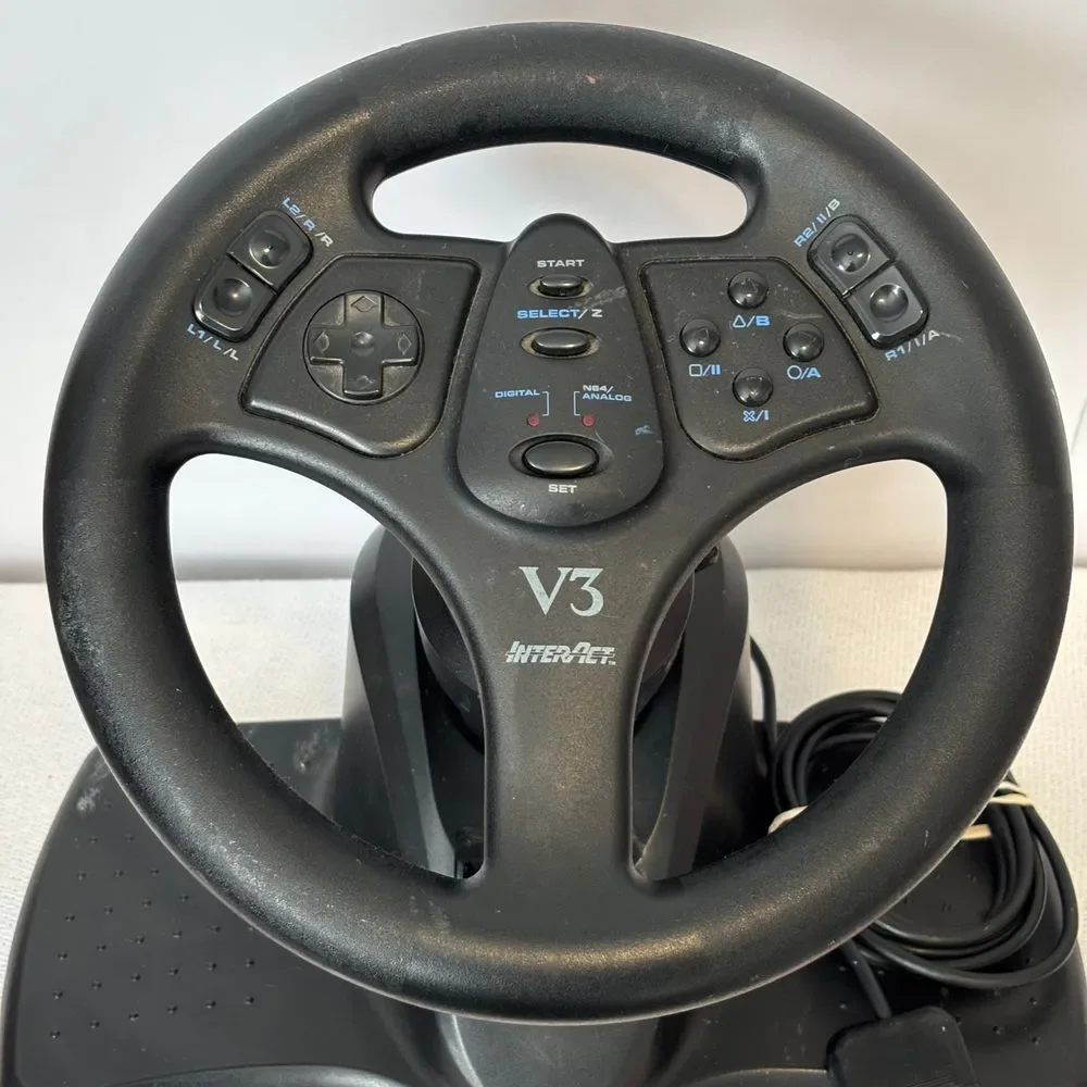 Sony Playstation V3 Interact Steering Wheel PS1 PS2 Video Game‎ Racing Untested